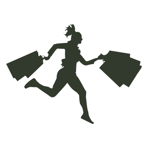 Download Woman shopping bags running - Transparent PNG & SVG vector file