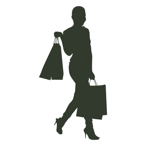 Corte de cabelo curto de sacos de compras de mulher Desenho PNG