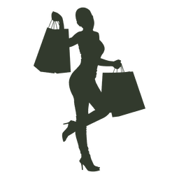 Woman Shopping Bags Showing PNG & SVG Design For T-Shirts