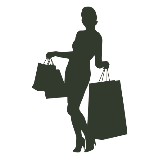 Woman shopping big bags PNG Design