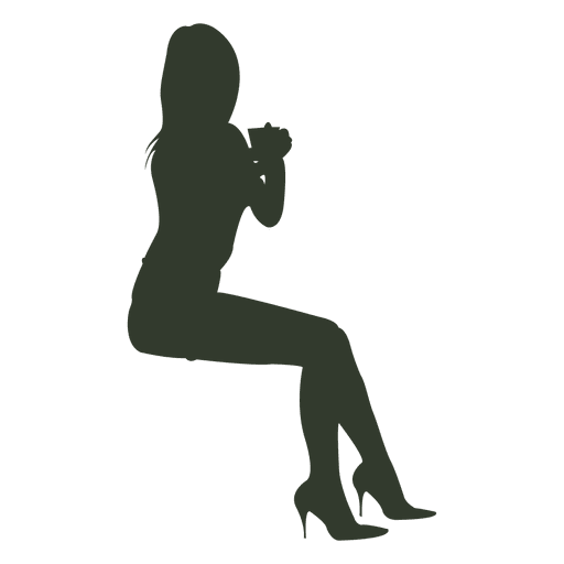 Sitzendes Schattenbild der Frau PNG-Design