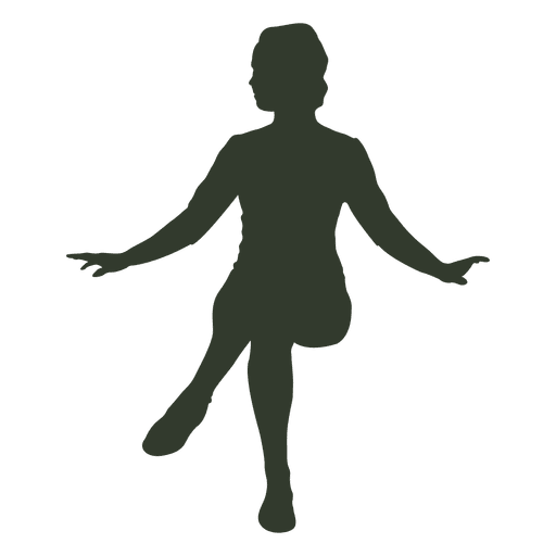 Woman sitting silhouette open arms PNG Design