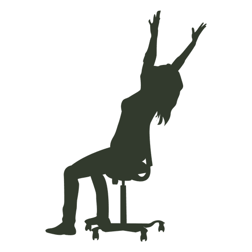 Woman sitting silhouette success PNG Design