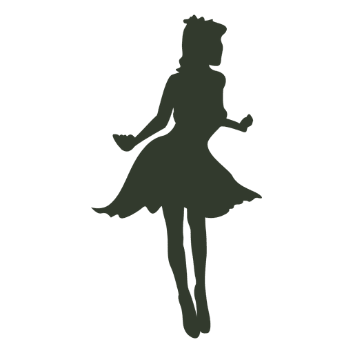 Woman standing dress silhouette PNG Design