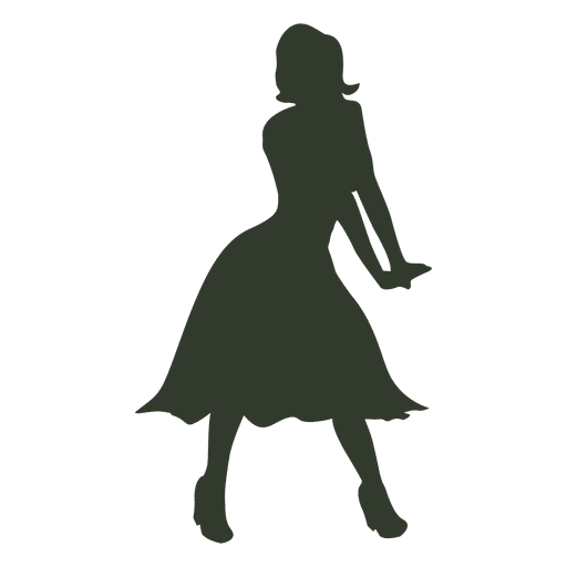 Vestido de mujer de pie silueta 1