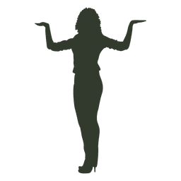 Mujer posición brazos abiertos silueta