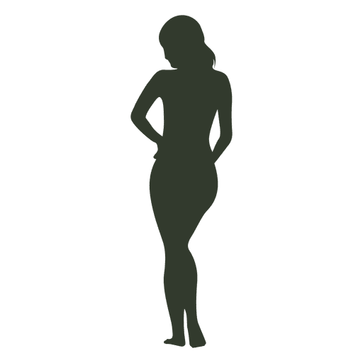 Woman standing pose silhouette  PNG Design