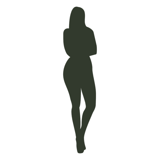 Mujer de pie pose silueta 10 Diseño PNG