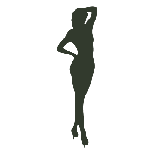 Mujer de pie pose silueta 12 Diseño PNG