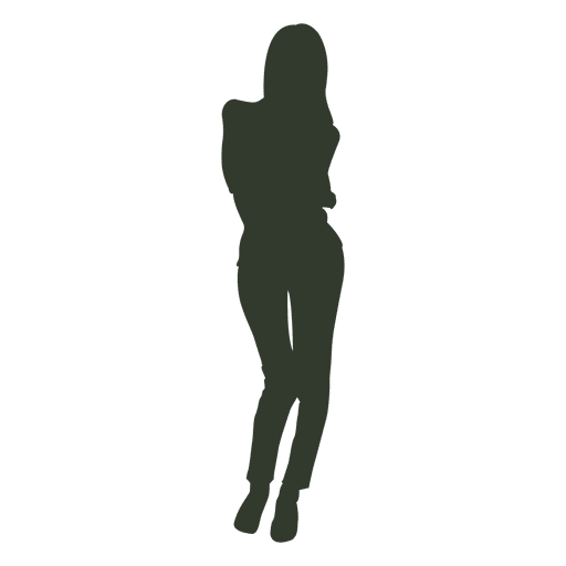 Mujer de pie pose silueta 13 Diseño PNG