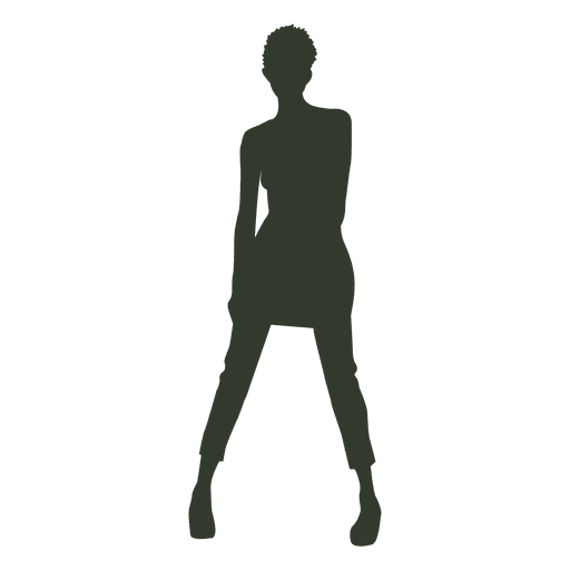 Mujer de pie pose silueta 5 Diseño PNG