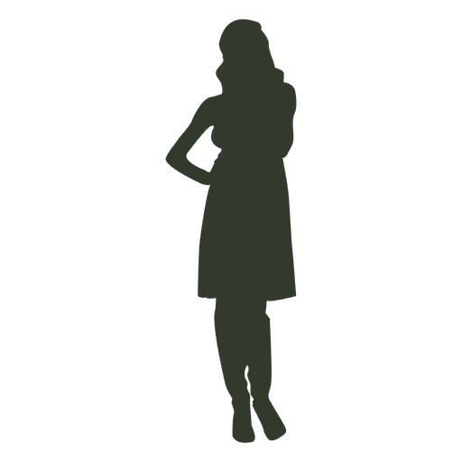 Mujer de pie pose silueta 6 Diseño PNG