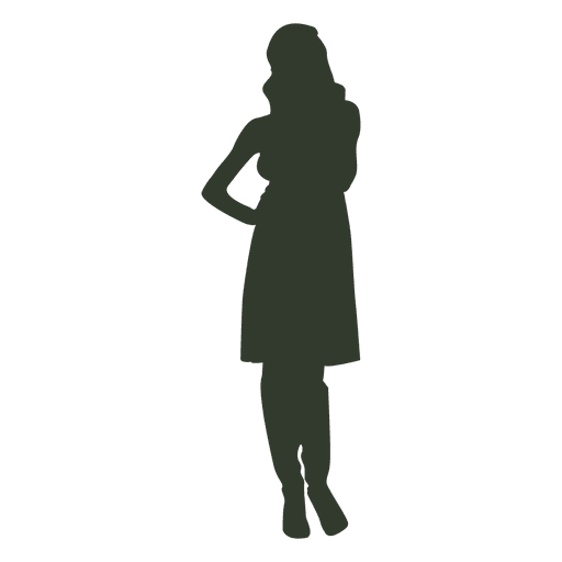 Woman standing pose silhouette 6 PNG Design