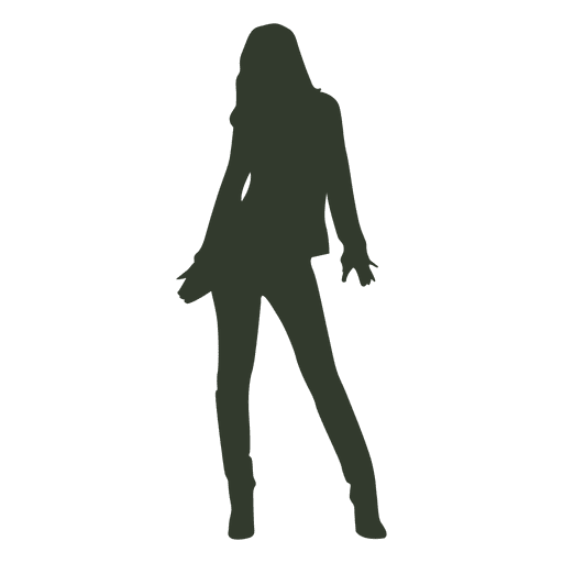 Mujer de pie pose silueta 7 Diseño PNG