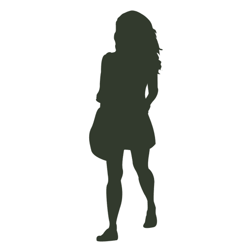 Mujer de pie pose silueta 8 Diseño PNG