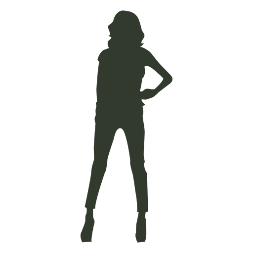 Woman standing pose silhouette 9 PNG Design