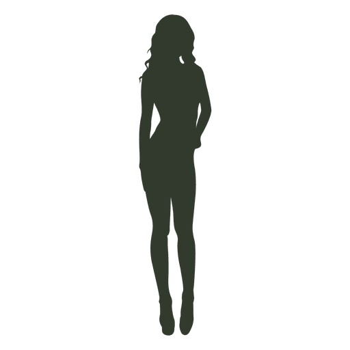 Stehendes Haltungsschattenbild der Frau attraktiv PNG-Design