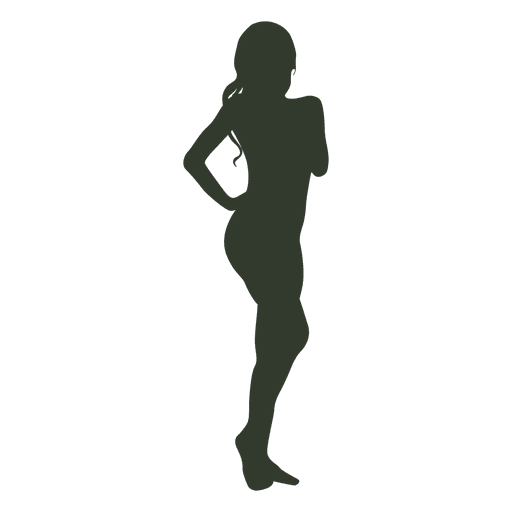Woman standing pose silhouette blowing kiss