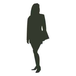 Mujer de pie pose silueta mujer de negocios Diseño PNG