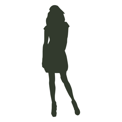 Mujer de pie pose silueta collage Diseño PNG