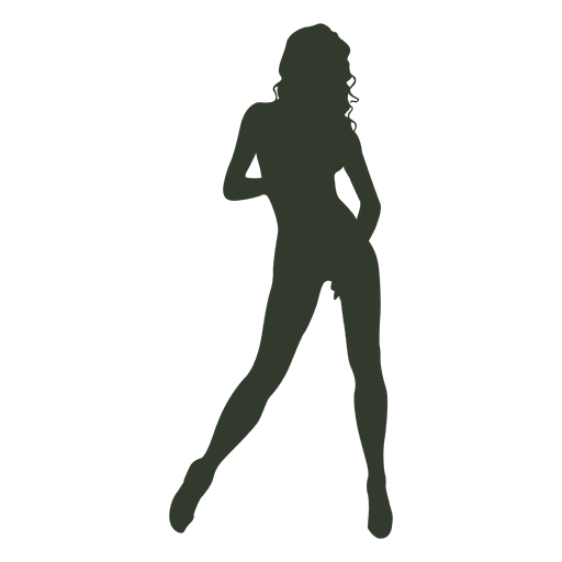Mujer de pie pose silueta cubierta Diseño PNG