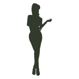 Frauen stehen Pose Silhouette Hut PNG-Design