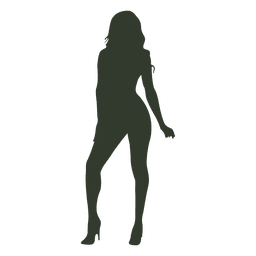Stehendes Posenschattenbildfoto der Frau PNG-Design