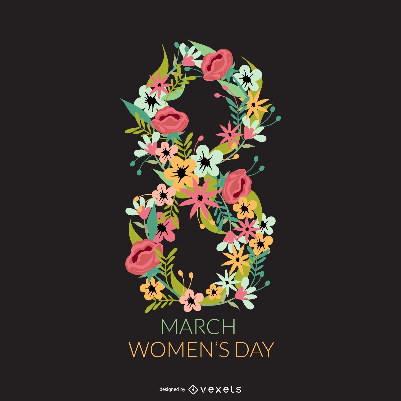 Blumen-Frauen-Tagesentwurf