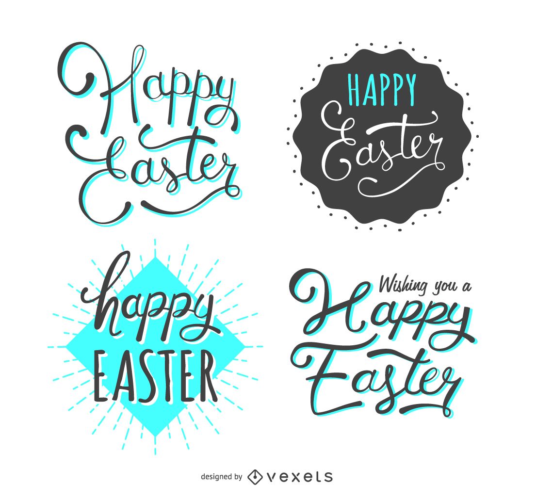 Set of 4 Easter labels