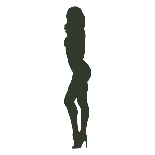 Mujer de pie pose silueta provocar Diseño PNG