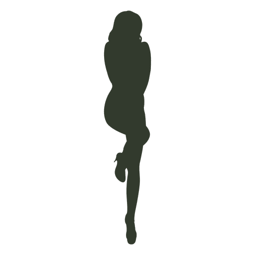 Mujer de pie pose silueta sensual Diseño PNG