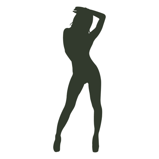 Woman standing pose silhouette strip - Transparent PNG & SVG vector file