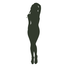 Woman Standing Pose Silhouette Touching Hair PNG & SVG Design For T-Shirts