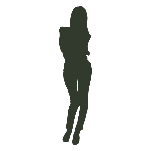 Woman standing and posing silhouette PNG Design