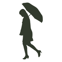 girl with umbrella silhouette