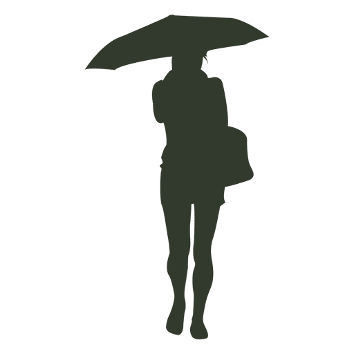 Download Woman umbrella silhouette under the rain - Transparent PNG ...