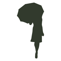 Silueta de paraguas de mujer camina con paraguas Diseño PNG