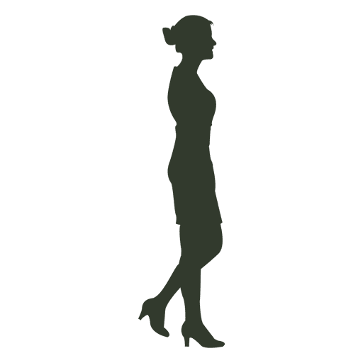 Woman walking pose silhouette bow PNG Design