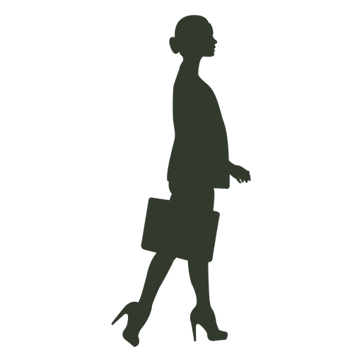 Ejecutivo de silueta de mujer caminando pose