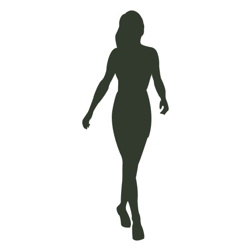 Woman walking pose silhouette relaxed PNG Design