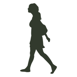 Mulher andar pose silueta escola Desenho PNG