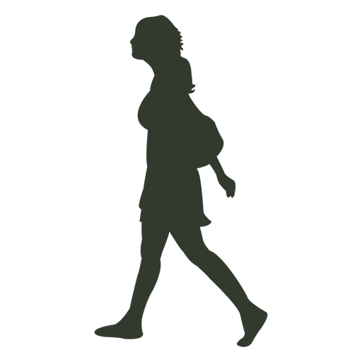 Mujer caminando pose silueta escuela Diseño PNG