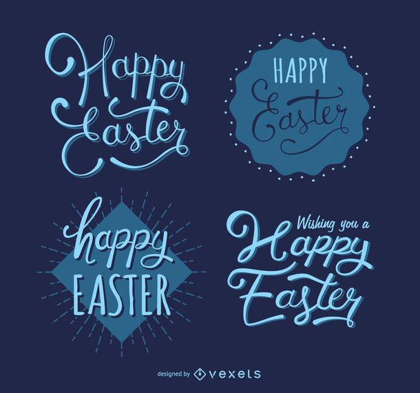 Conjunto de etiquetas de Pascua de hipster Conjunto de etiquetas de Pascua de hipster