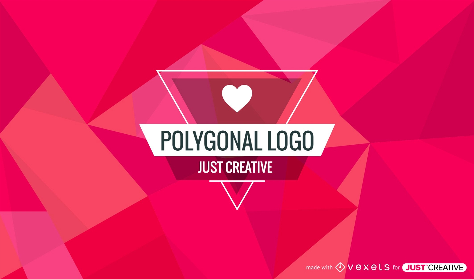 Criador de emblemas com fundos poligonais para JustCreative