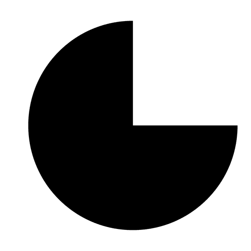 Forma de gráfico circular de un cuarto Diseño PNG