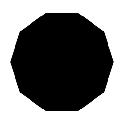 Decagon schwarze Form PNG-Design