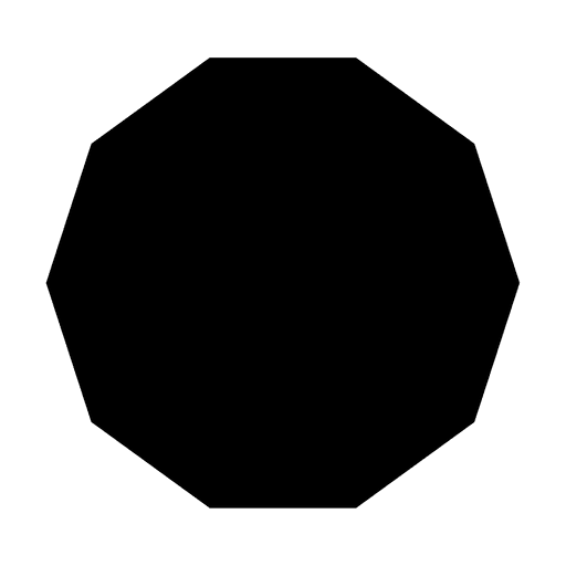 Forma preta Decagon Desenho PNG