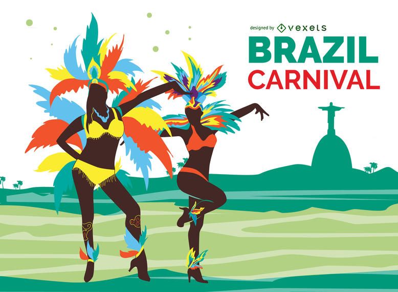 Ilustración de bailarines de carnaval brasileños Ilustración de bailarines de carnaval brasileños