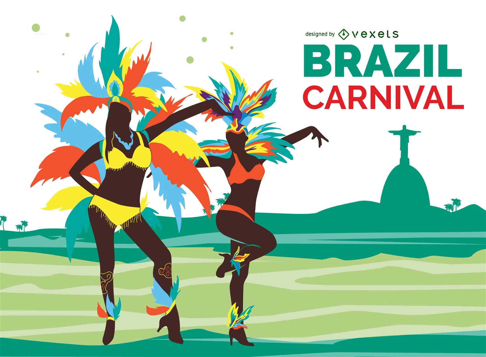 Ilustra??o de dan?arinos de carnaval brasileiros