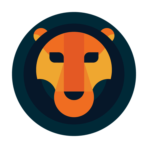 Safari del logo del le?n del c?rculo Diseño PNG